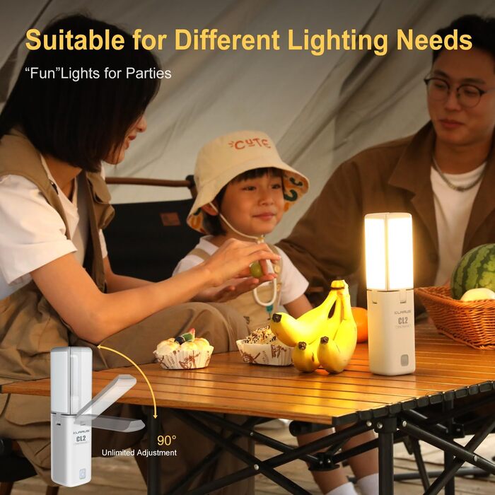 KLARUS CL2 Багатофункціональний кемпінговий ліхтар, 10000 mAh, 750 люмен, 8 режимів, IPX5, для кемпінгу, риболовлі, туризму