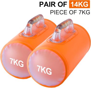 Водні гантелі Deiris: набір для заповнення водою, вага до 14 кг (пара), для силових тренувань та фітнесу