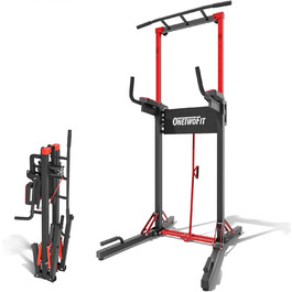 ONETWOFIT Power Tower - Станція для віджимань для дому, регульована висота, 270 кг, BLACK-1