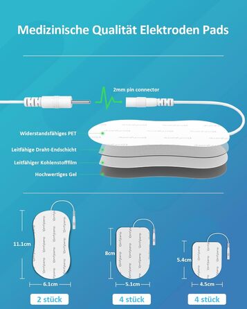 Апарат TENS/EMS Comfytemp K6106 з 4 каналами та 8 електродами для терапії болю та масажу