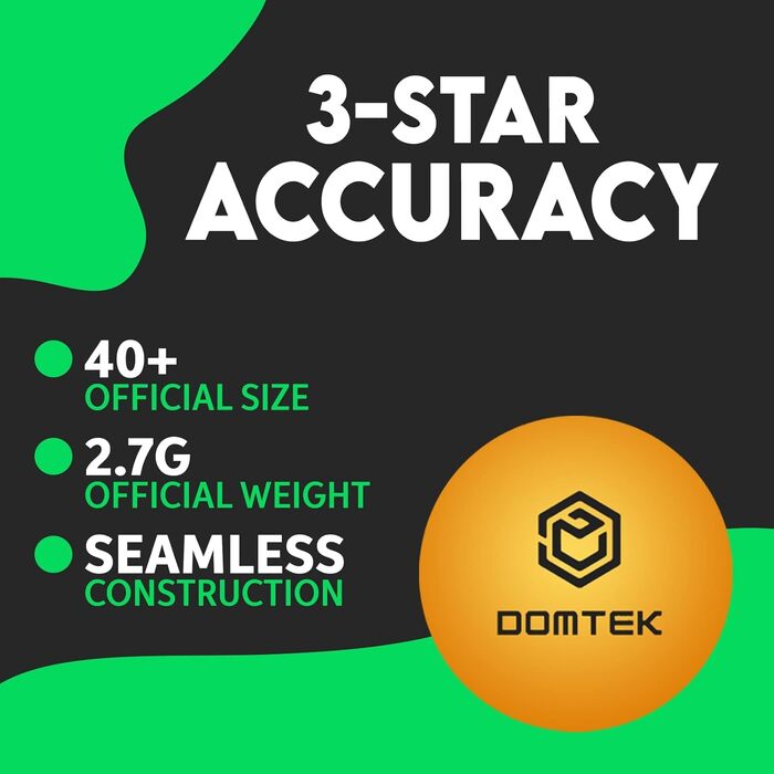 DOMTEK М'ячики для пінг-понгу 3 зірки - 40+ професійні м'ячики для настільного тенісу ABS, 12 шт, ідеальні для гри в приміщенні та на вулиці (Помаранчеві)