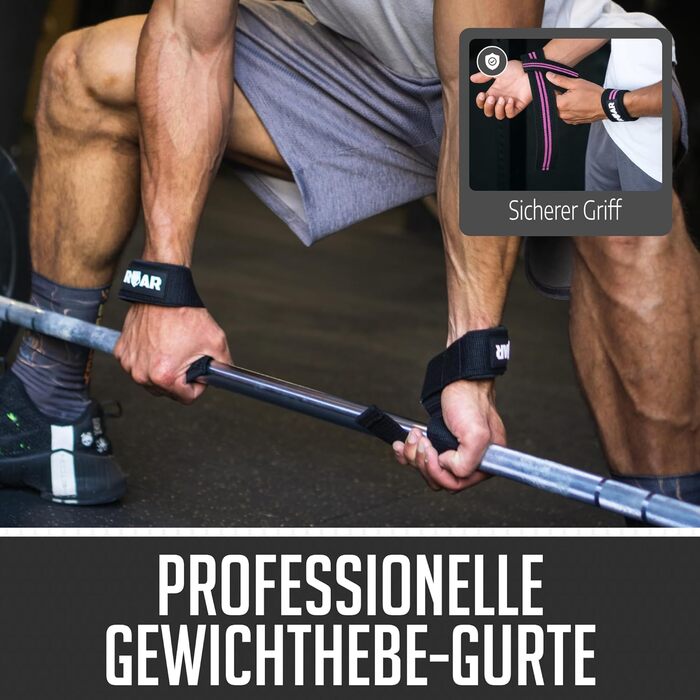 Roar® Ремені для важкої атлетики та кросфіту, підкладкою, для жінок та чоловіків (Рожевий)