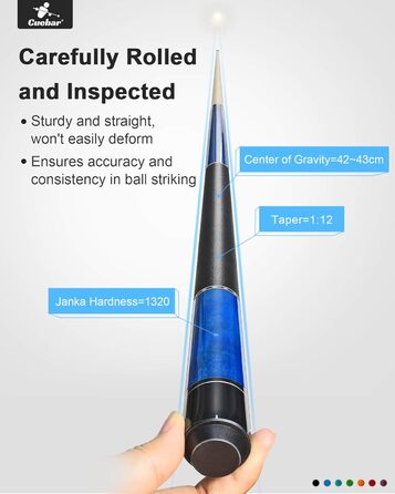 Набір київ для більяру CUEBAR (2 шт.), 147 см, для дорослих, з імітацією шкіри, 2 кольори та ваги