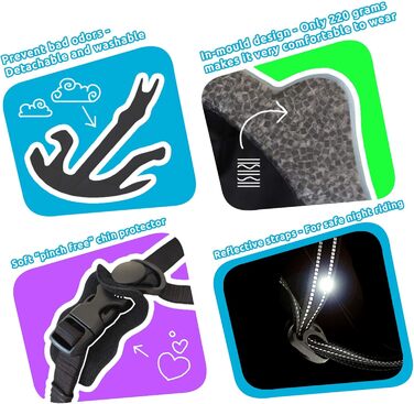 Дитячий велосипедний шолом Crazy Safety з USB-ліхтарем, регульований, для дітей 6-12 років, для велосипеда, скейтборду, роликів, розмір 54-58 см, синьо-білий