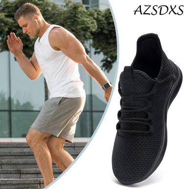 Чоловічі кросівки для бігу та занять спортом. Легкі, дихаючі, чорні, розмір 43 EU. Підходять для бігу, тренувань, фітнесу та повсякденного носіння.