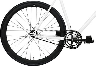 Велосипед FabricBike Original Pro Hi-Ten сталь, фікс, сингл-спід, міський, 8 кольорів, 3 розміри, 10,45 кг, Pro White & Matte Black, L-58 см