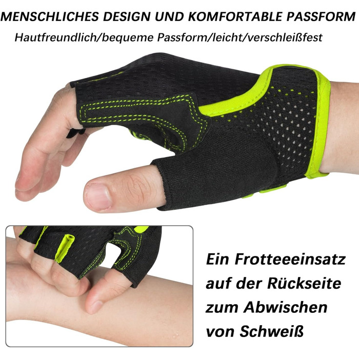 Велосипедні рукавички MOREOK для чоловіків та жінок, літні, безпальцеві, з гелевою вставкою, антиковзаючі, амортизуючі, для гірського велосипеда, шосе, даунхілу (Жовті, XXL)