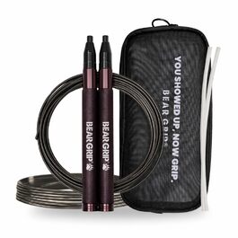 Спортивний скакалка BEAR GRIP Elite Speed Springseil для кросфіту, MMA та боксу, регульована швидкісна скакалка з антиковзаючими ручками для HIIT та кардіо тренувань (темно-фіолетова)