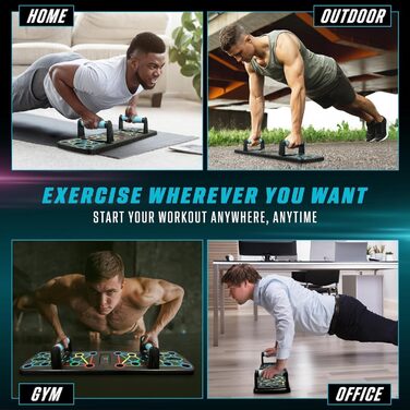 Дошка для віджимань Push Up Board 17 в 1, складана, багатофункціональна, чорна