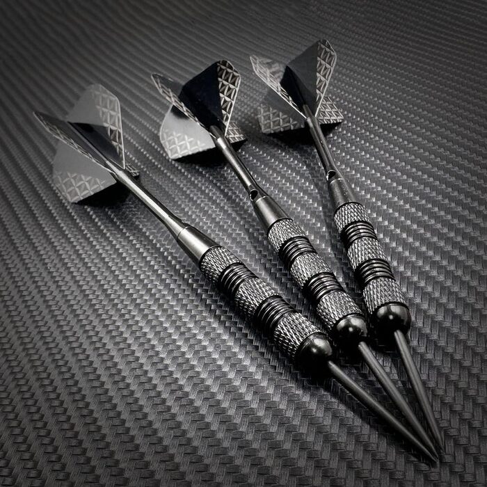 Дарти сталеві Dartpfeil E Black (20 г) з алюмінієвими стеблами + 3 запасних, кейс