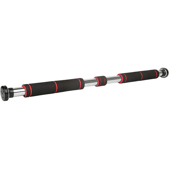 Турнік для дверей Klimmzugstange | Регульована висота 80-130 см | Макс. вантажопідйомність 150 кг | Чорний та червоний | Для силових тренувань