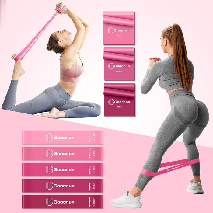 Pilates Ring Set Goocrun: кільце для пілатесу, еспандер, м'яч та слайдери для домашніх тренувань. Рожевий колір.