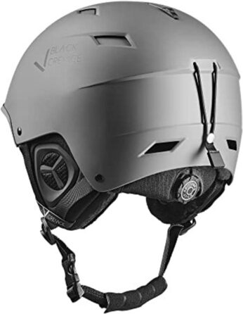 Чорний шлем для катання на лижах Garlos I, дихаючий, унісекс, з вентиляцією та тримачем для маски (gun metal, розмір M 54-57 см)