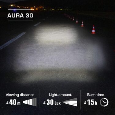 Велофара Sigma Aura 30 & Curve: комплект акумуляторних велоліхтарів | Без інструменту | Водостійкий | Сертифікований StVZO | Фари передня та задня