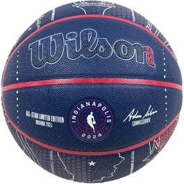 Баскетбольний м'яч Wilson NBA All-Star 2024 Indianapolis, колекційний, розмір 7, для дорослих, темно-синій