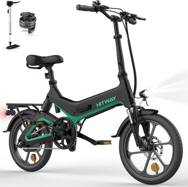 Електровелосипед HITWAY BK2 250W, складаний, 16'', акумулятор 7,8Аг, швидкість 25 км/год, запас ходу 35-70 км, для дорослих і підлітків