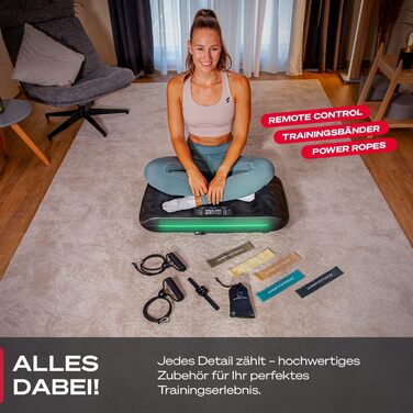 Платформа для фітнесу Sportstech sVibe 4D з вібрацією для дому, 99 рівнів, німецька якість, LED-дисплей, ультратиха, гексагональний дизайн, масаж, тренування преса, ніг та сідниць, з додатком