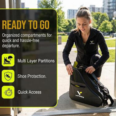 Сумка для ковзанів VPRO: для фігурного катання, роликів, інлайнів. Зручна, з ремінцем та кишенькою. Для дітей та дорослих. Колір: небесно-блакитний