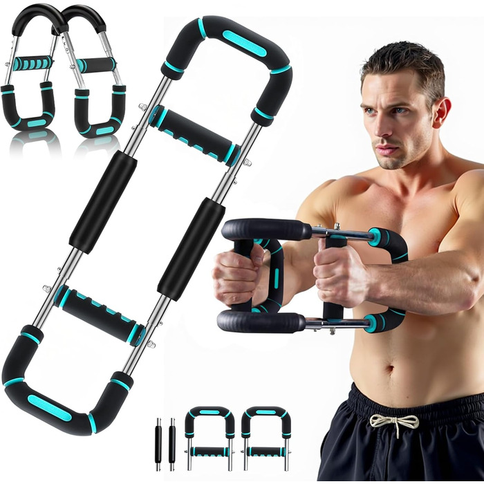 Тренування рук Twister з 6 рівнями (30-50 кг/30-150 lbs), портативний тренажер для грудних м'язів зі знімним дизайном - тренажер для грудей чоловіків для дому, офісу та подорожей, червоний 30-100 lbs, 4Spring (синій 40-100 lbs)