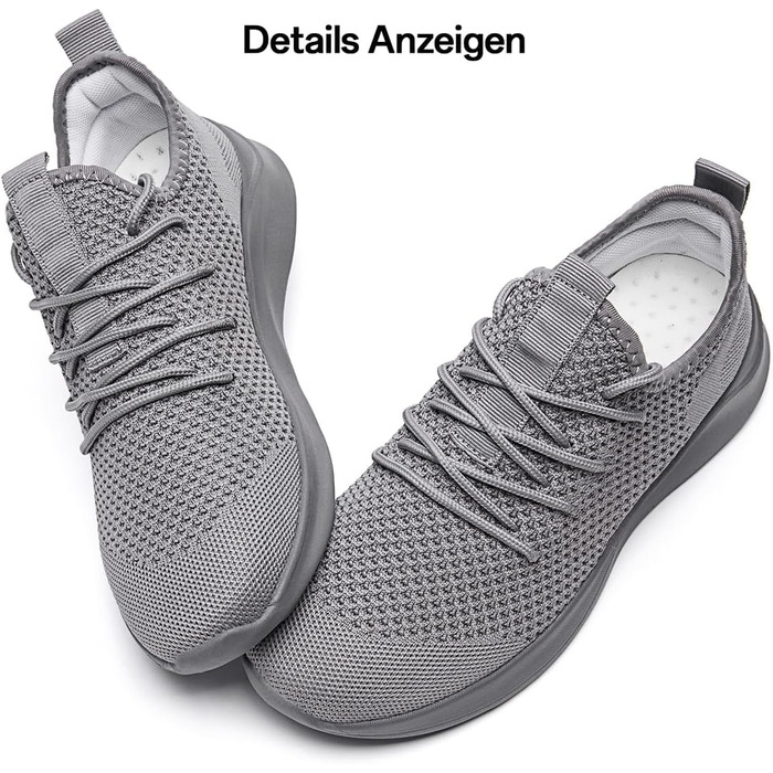 Чоловічі кросівки для спорту, тенісу, ходьби та бігу. Легкі, дихаючі, білі (43 EU, світло-сірий)