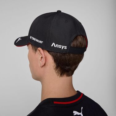 Кепка PUMA Porsche Motorsport з вигнутим козирком та логотипами Porsche Motorsport та спонсорів, чорна