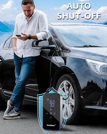 Електричний повітряний насос для велосипеда з акумулятором 150PSI: компресор з акумулятором 6000mAh, манометром для велосипедів, мотоциклів та автомобілів