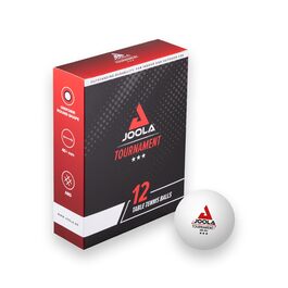 М'ячі для настільного тенісу JOOLA Tournament Selektierte, 40+ мм, 3 зірки, преміум-якість, для гри в приміщенні та на вулиці, білі, 12 шт.
