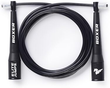 Стрибкова скакалка EliteSRS Boxer Jump Rope 3.0 з ПВХ 5 мм, ергономічні ручки з полімеру та антиковзким покриттям, для занять на вулиці