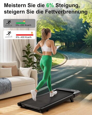 Бігова доріжка Lacuffy Walking Pad з нахилом та AI-тренуванням, керування через додаток, для дому та під стіл, макс. 136 кг, 90 см, чорна