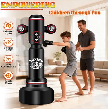 Боксерський мішок NZQXJXZ для дорослих з рукавичками, насосом та скакалкою, 180 см, для MMA та фітнесу