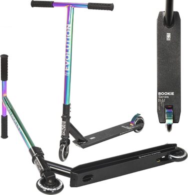 Скутер RAVEN для трюків, 100 мм PU колеса, підшипники ABEC-9, Neo Chrome (для дітей та підлітків)