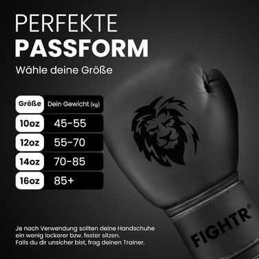 Боксерські рукавички FIGHTR® Pro з натуральної шкіри | Для чоловіків та жінок | Для боксу, ММА, муай-тай, кікбоксингу та єдиноборств | 10, 12, 14, 16 oz | З сумкою 14 oz All Black