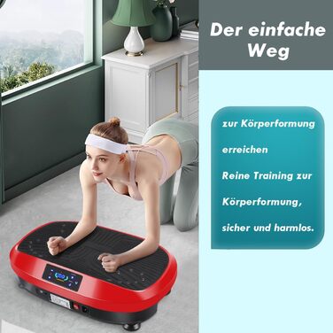 Вібраційна платформа 4D з Bluetooth, 120 рівнів інтенсивності, 6 програм тренувань, для дому, масаж, спортивне обладнання, чорно-червоний