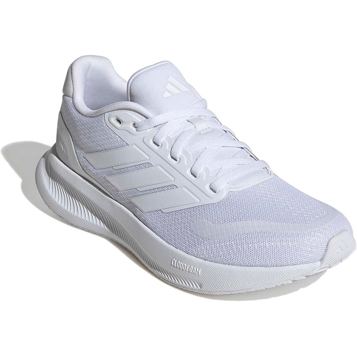 Жіночі кросівки для бігу adidas Runfalcon 5 Cloud White — білі, з амортизацією Cloudfoam та дихаючою сіткою, розмір 39 1/3 EU