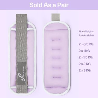 Утяжелители для рук и ног Sportneer 3кг (пара) фиолетовые - манжеты для фитнеса, бега, силовых тренировок