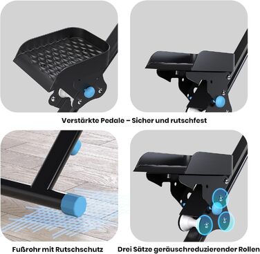 Вертикальний степер Mdeam для дому з широким кроком, складаний, з ручками, для кардіотренувань, чорний