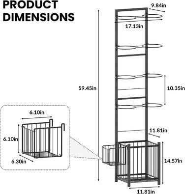 Стійка для м'ячів CADUKE: органайзер для 8 м'ячів (баскетбол, футбол, волейбол)