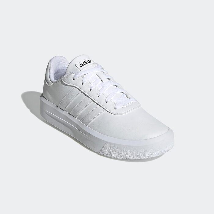 Жіночі шкіряні кросівки adidas Court Plateau коричневі, розмір 36 2/3 EU, Cloud White/Core Black