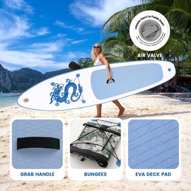 Надувна SUP-дошка FunWater для дорослих з веслом, насосом, рюкзаком та аксесуарами