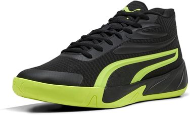 Кросівки баскетбольні PUMA Court Pro для чоловіків, біло-чорні (39 EU, Puma Schwarz Electric Lime)
