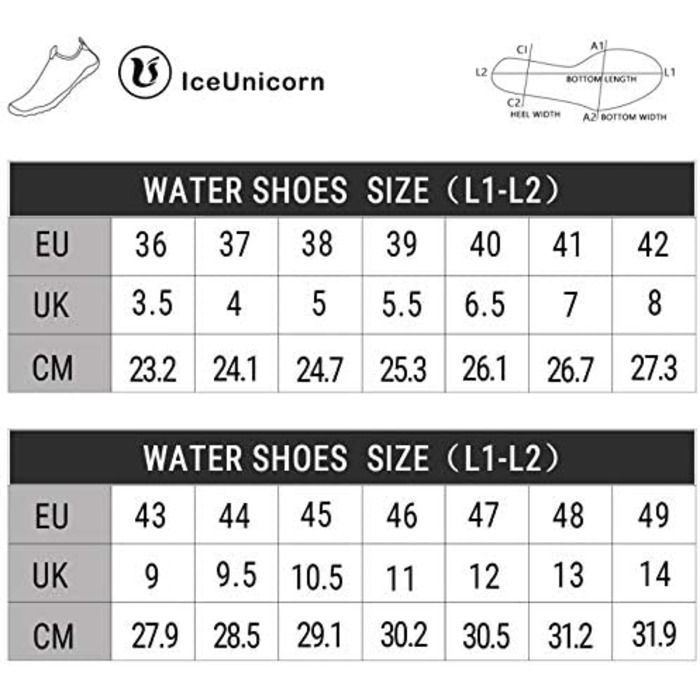 Шкарпетки для плавання IceUnicorn: аквашузи для жінок та чоловіків, швидко сохнуть, літній дизайн, розмір 38 EU, колір: бірюзовий