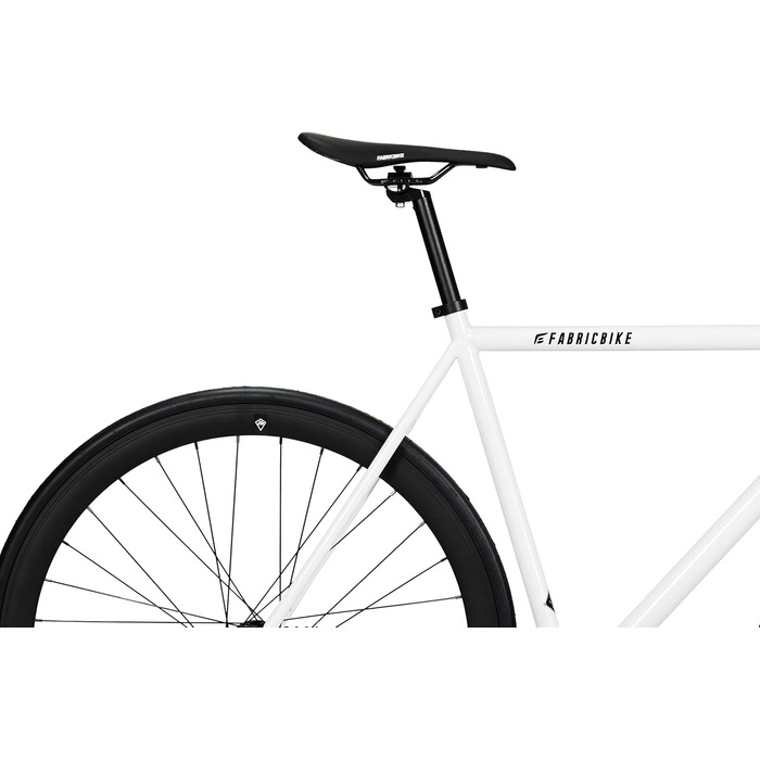 Велосипед FabricBike Original Pro Hi-Ten сталь, фікс, сингл-спід, міський, 8 кольорів, 3 розміри, 10,45 кг, Pro White & Matte Black, L-58 см