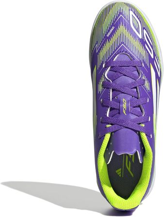 Дитячі футбольні бутси adidas F50 Club Indoor для залу, 34 EU, Purple Rush/Cloud White/Lucid Lemon