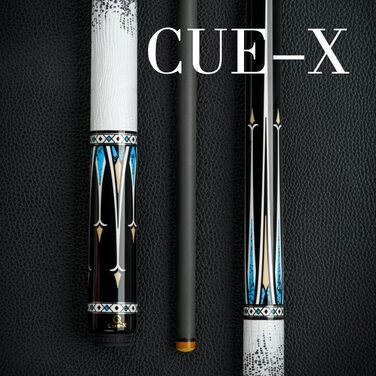 Білярдний кий Konllen CUE-X карбоновий з шкіряною обмоткою, 147 см, 12.5 мм - професійний кий для пулу