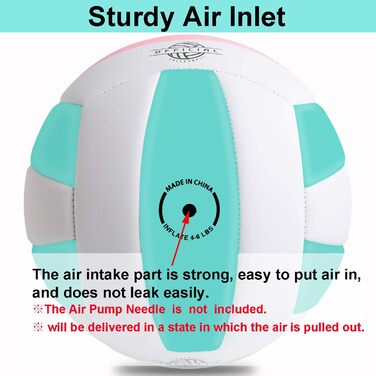 М'яч для волейболу EVZOM Super Soft - розмір 5, для пляжу, залу, басейну, тренувань - рожево-блакитний