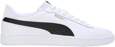 Чоловічі шкіряні кросівки Puma Smash 3.0 L чорні (White Black Gold), 37 EU