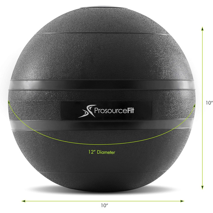 М'яч для ударів ProsourceFit Slam - 13.6 кг (50 фунтів) - для силових та кардіотренувань, чорний