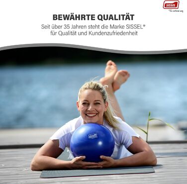 М'яч для пілатесу SISSEL Soft Ball 22 см, антрацит | Без фталату та латексу | Для розслаблення та зміцнення м'язів | Витримує до 155 кг | З інструкцією
