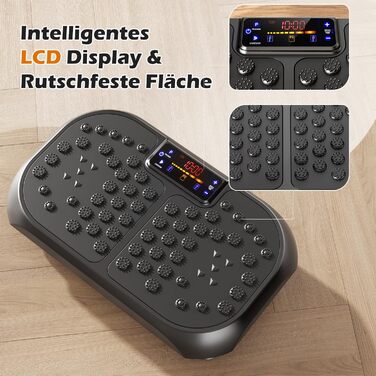 Віброплатформа для фітнесу Sport: 6 програм, для схуднення, м'язів, всього тіла, чорна (51x30.5x12.5 см)