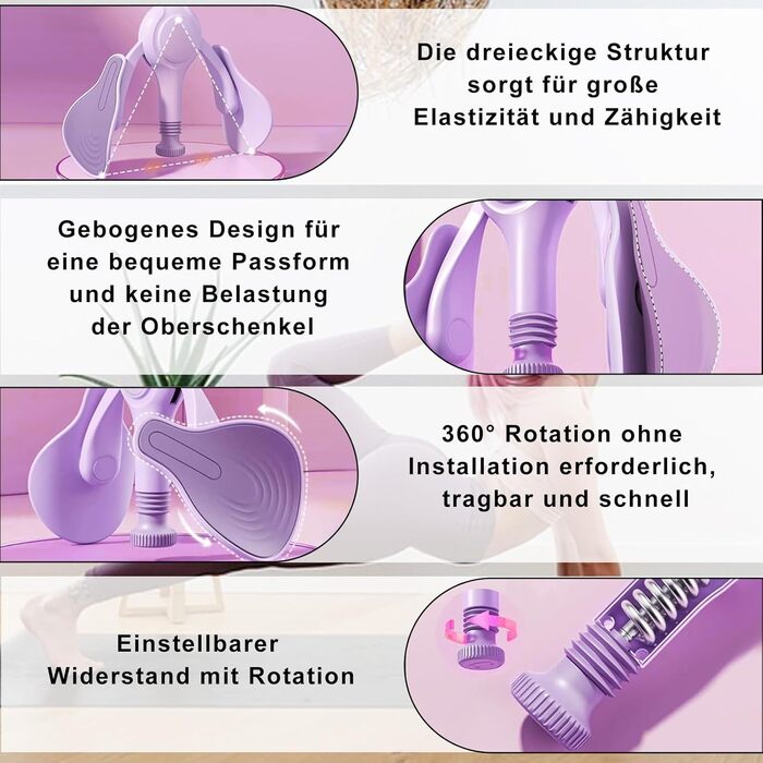 Тренування стегон та тазового дна: пристрій для дому, фіолетовий